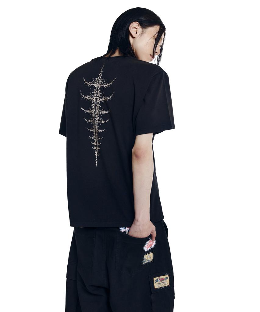 AAKAM Dirty Spray Bone Half Top (Black)