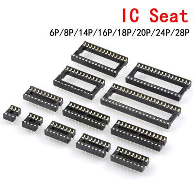 10pcs IC Seat 6P/8P/14P/16P/18P/20P/24P/28P DIP IC Sockets Adaptor Solder Type 28 Pin Narrow Body DIP Sockets  MCU Seat 24PIN