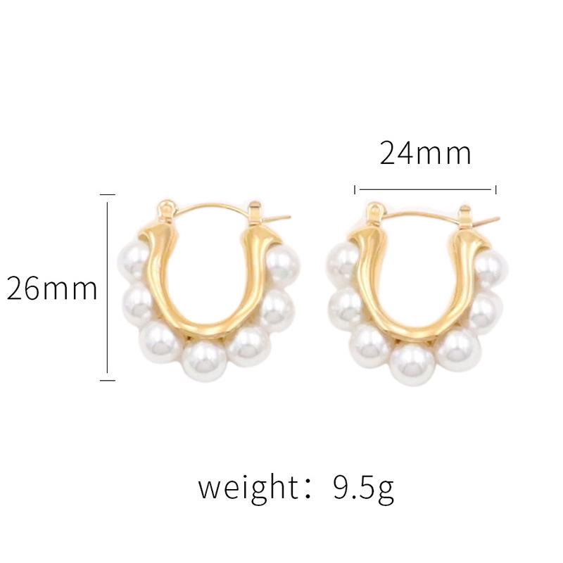 

U-образный жемчужный кафф для уха: Универсальный дизайн высокого класса из титановой стали для женской моды