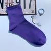 5 Pairs of Tide Solid Colour College Style Sports Mid-calf Cotton Socks Men and Women Couples Short Socks