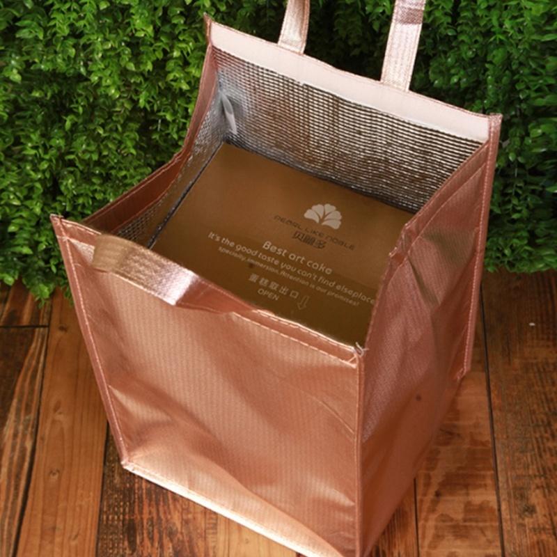 Multi Purpose Aluminum Foil Insulated Ice Bag Thermal Food Storage Tote Waterproof for Beach Picnic Hiking Grocery Use