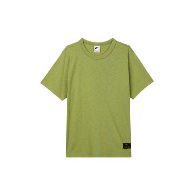 Camiseta Casual de Manga Curta com Gola Redonda de Cor Sólida Tops Masculinos Verde Pera FN2646-377