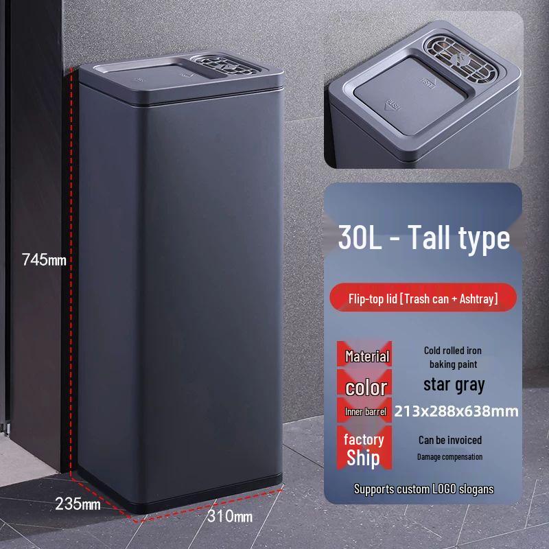 Commercial Stainless Steel Standing Ashtray Waste Bin