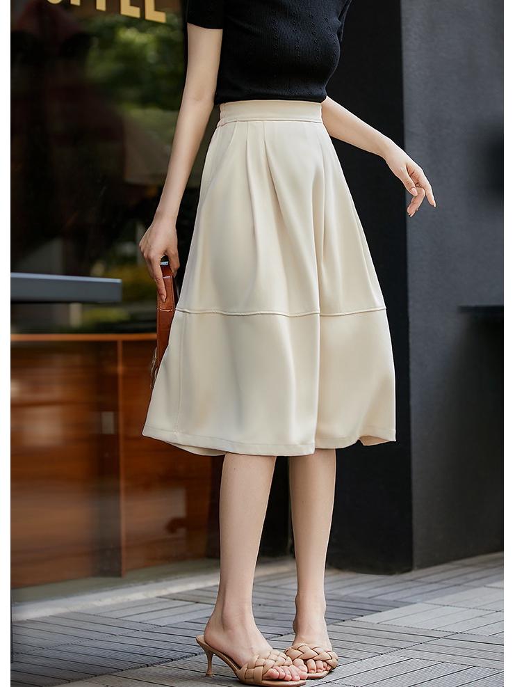 Elegantní sukně áčkového střihu s vysokým pasem ve stylu Hepburn - Dámská móda léto 2025