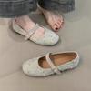 Fashion Mary Jane Shoes for Women Rivet Suede Classic Retro Brown Casual Soft Bottom Comfortable Ladies Flats Rhinestone Luxury Flats