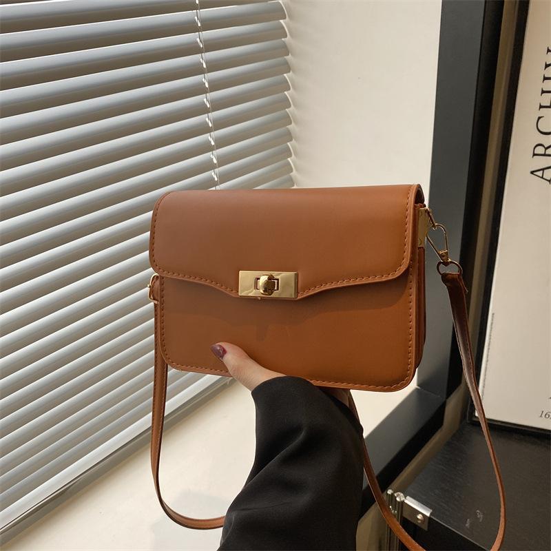 

Новый замок Однотонный Простой Высококлассный Городской Рюкзак-Кроссбоди на Плечо Женский коричневый