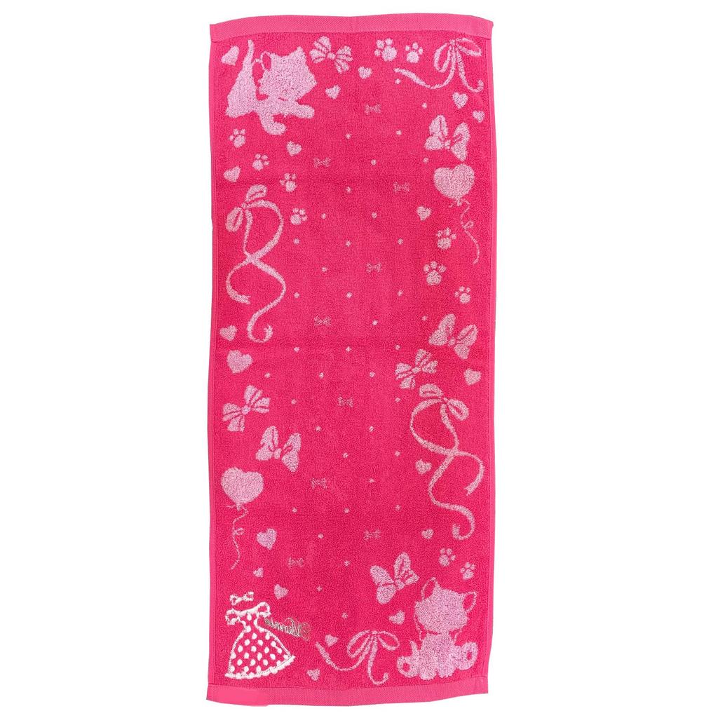 Marushin Disney Minnie Mouse Red Dress Embroidered Face Towel 34 x 80cm (Product Code 2006007900) Approx.