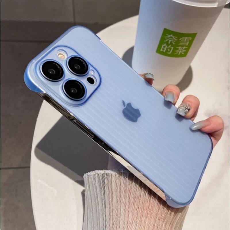 Applicable To IPhone16proMax Frameless Corrugated Mobile Phone Case Ultra thin Apple 15 Matte Anti Fall 14 Protective Case