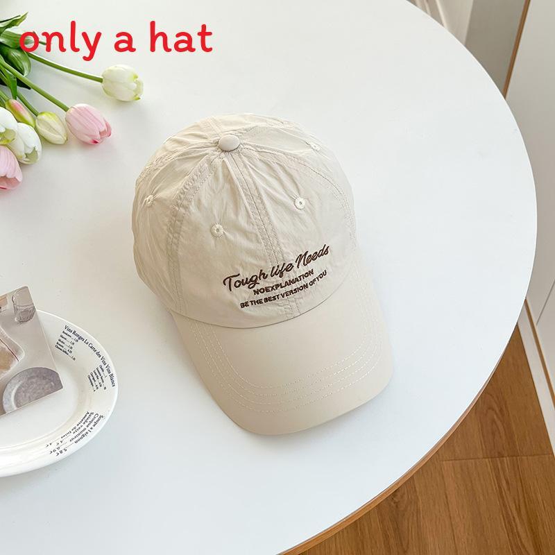 

Spring Summer Embroidered Letter Baseball Cap With Sun Protection And Breathable Waterresistant Fabric For Casual Style Beige