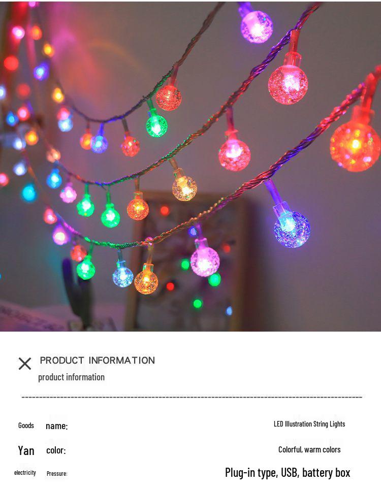 Outdoor Solar LED String Lights - Colorful, Energy-Saving, Long Battery Life