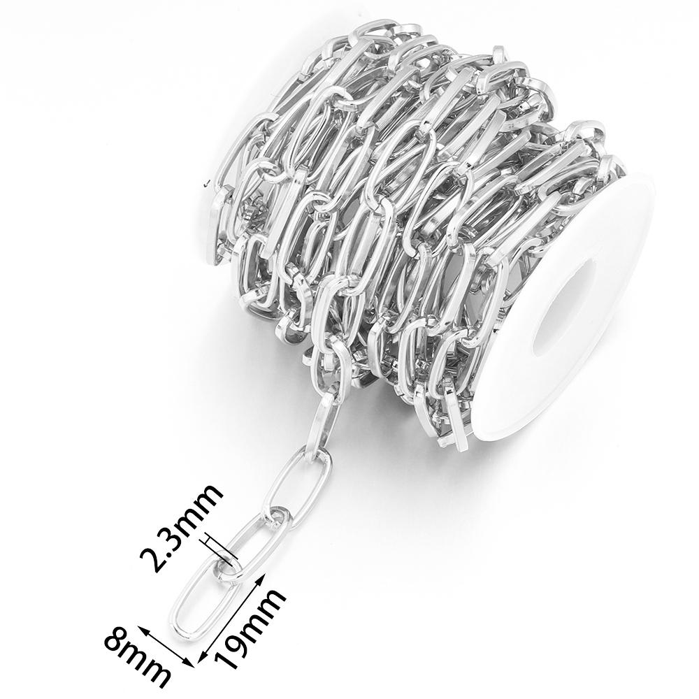 5 Yards/Rolle Metall-Aluminium-Kette Dreifach-Gliederkette Für Schmuckherstellung DIY Handgemachter Halsketten-Armband-Taschen-Zubehör Zubehör