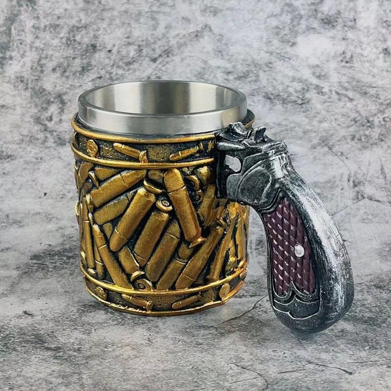 Bullet Stainless Steel Mug Creative Revolver Bullet Cup Shaped Commemorative Gift Bar American Beer Cup