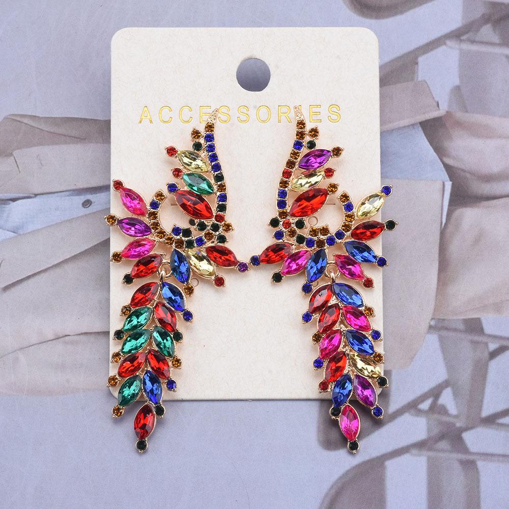 Tassel Geometric Za Colored Crystal Long Earrings Highquality And Fashionable Accessories