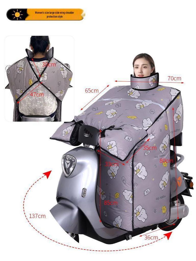 Extra großer, fleecegefütterter, winddichter und wasserdichter Winterschutz für Dreirad/Motorrad