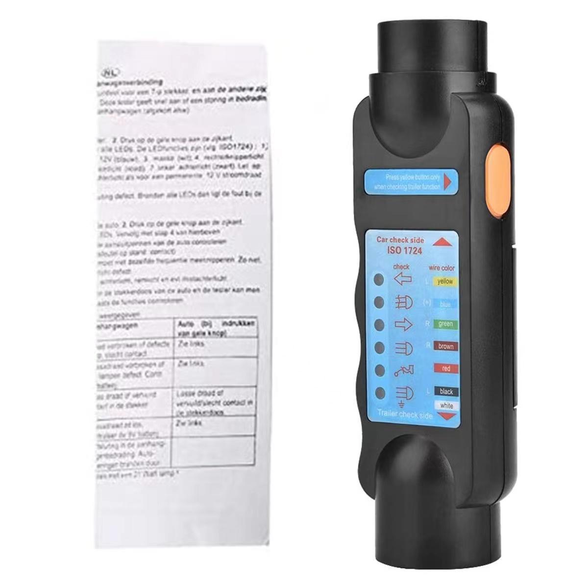 

Розетка, диагностические инструменты, 12 В, буксировочный фаркоп, тестер проводки, тестер прицепа, 7-контактный тестер фар для буксировки автомобиля чёрный