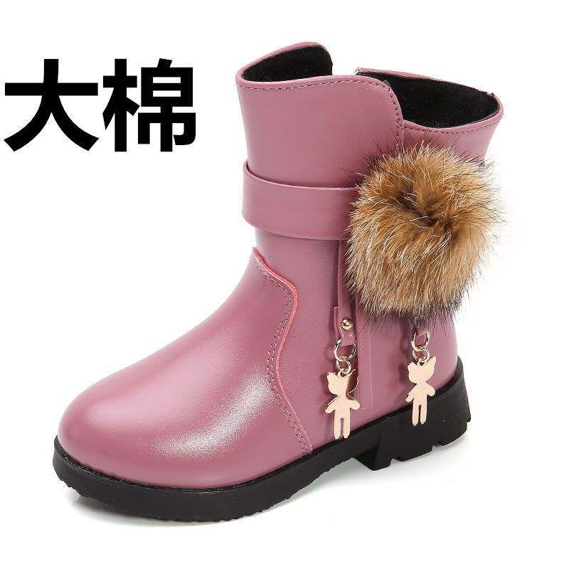 

Девочки ботинки хлопковая обувь осень и зима 2025 новый бархат натуральная шерсть средние ботинки средние детские короткие ботинки детские ботинки Мартин женские 39 yards/inner length 23.8cm