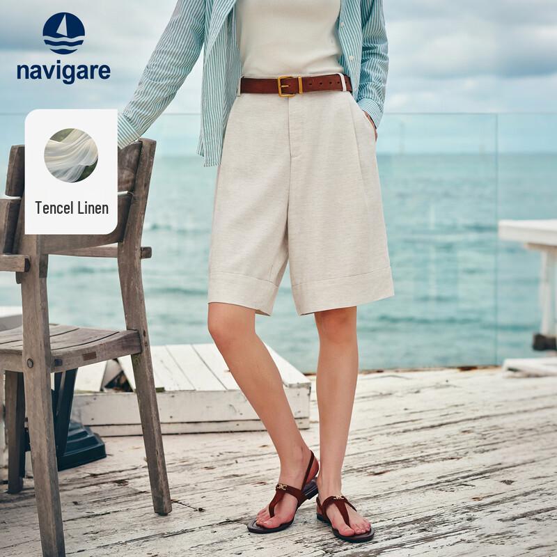 Navigare Women's Tencel Linen Bermuda Shorts