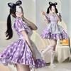 Japanese Anime Minnie Mouse Polka Dot Maid Outfit Lolita Dress, Soft and Cute Cosplay Clothing Mickey Costume