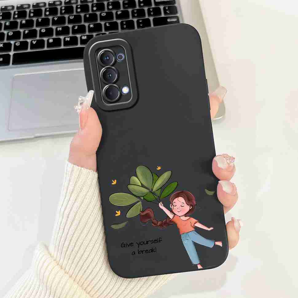 For Oppo Reno4 4G CPH2113 6.4" Case Cute Butterfly Rabbit Soft Silicone Back Cover For RENO 4 Reno4 4G Protective Cases Fundas