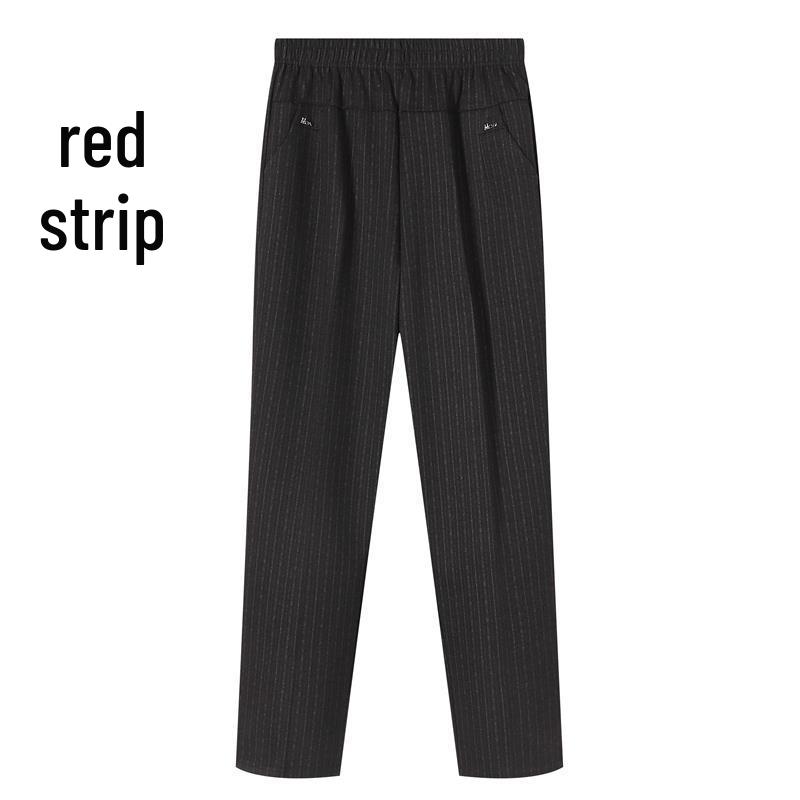 

Женские свободные брюки прямого кроя с эластичной талией – Повседневная весенне-осенняя одежда для мам среднего и пожилого возраста 8XL (200-230 jin)