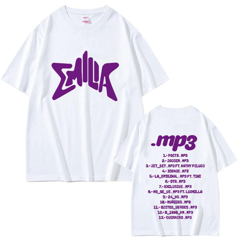 Singer Emilia Mernes MP3 Music Album Graphic Tshirt Men Hip Hop Oversized Short Sleeve Unisex Fashion Casual Cotton Tees