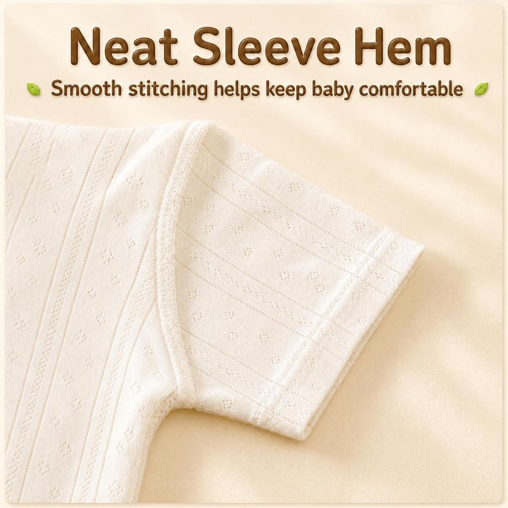 Baby Short Sleeved Jumpsuit Summer Newborn Breathable Mesh Air Conditioning Suit Boys Girls Infant Thin Sleepwear Crawling Suits