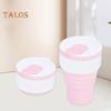 Collapsible Silicone Travel Cup 12oz Portable Foldable Coffee Mug for Camping Hiking Commuting Leakproof Eco-Friendly Water Bottle with Wide Mouth