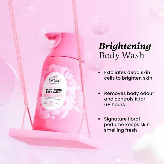 Foxtale Brightening Body Wash & Body Lotion SPF 30 | With Glycolic Acid, Niacinamide, Vitamin C | 6+ hrs Odor Control | 250 ml