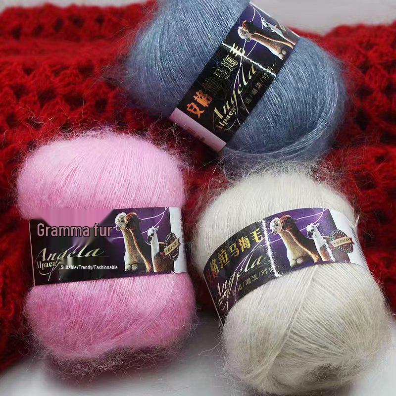 Angola Fine Mohair Yarn for Hand Knitting - Medium Fine Wool Yarn