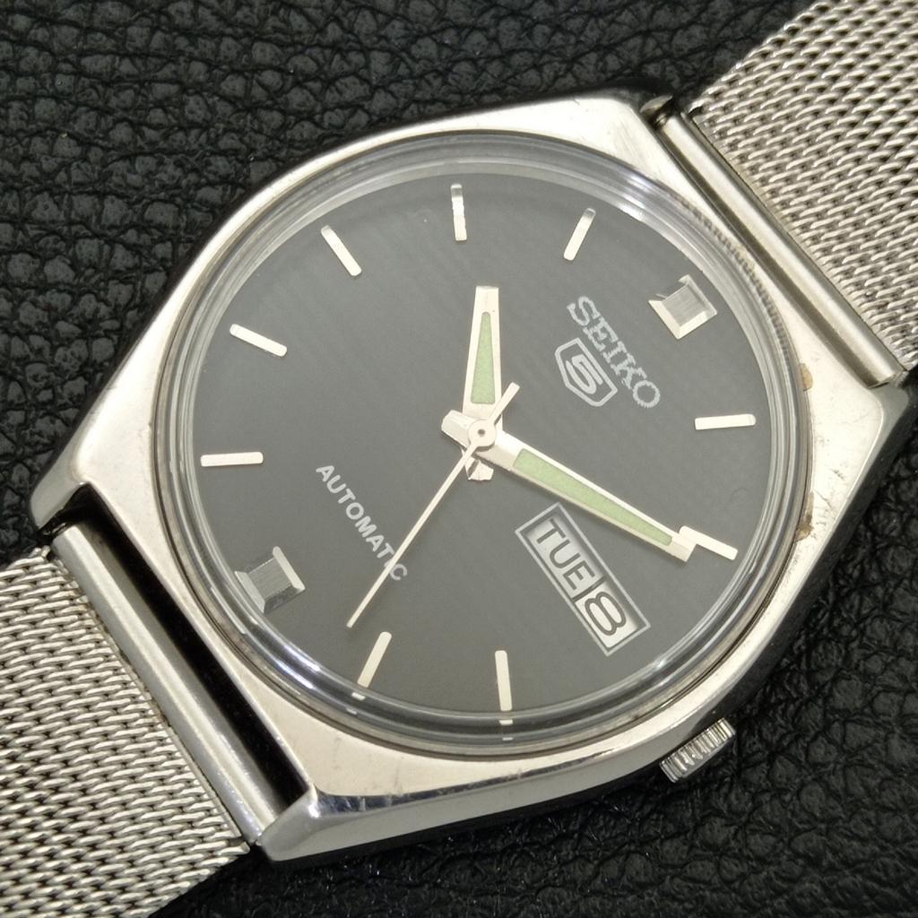 SEIKO 5 AUTOMATIC 6309A VINTAGE JAPAN MENS BLACK COLOR DIAL WATCH a701548-5 R206b-a701548