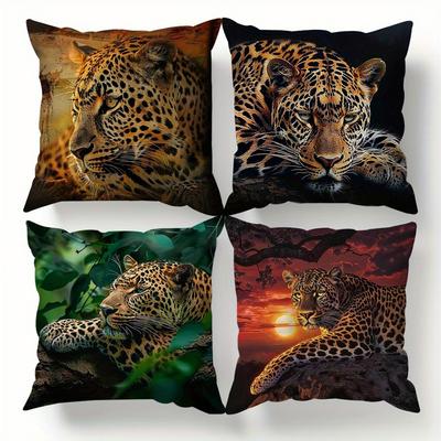 Leopard-Printed Pillowcase with Vast ScenesSuitable for Sofa Car Bedroom Decorative Cushion Cover Pillow Cover