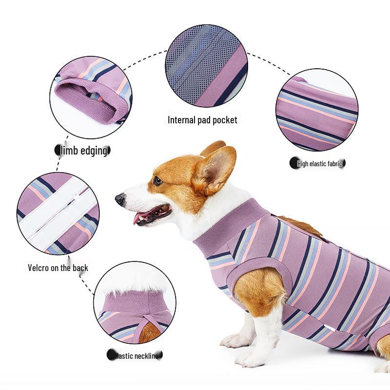 Cross-Border Pet Supplies: Velcro Dog Clothes for Sterilization and Recovery with Urine Pad Option