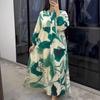 2026 European & American Trendy Printed V-Neck Long Sleeve Casual Maxi Dress