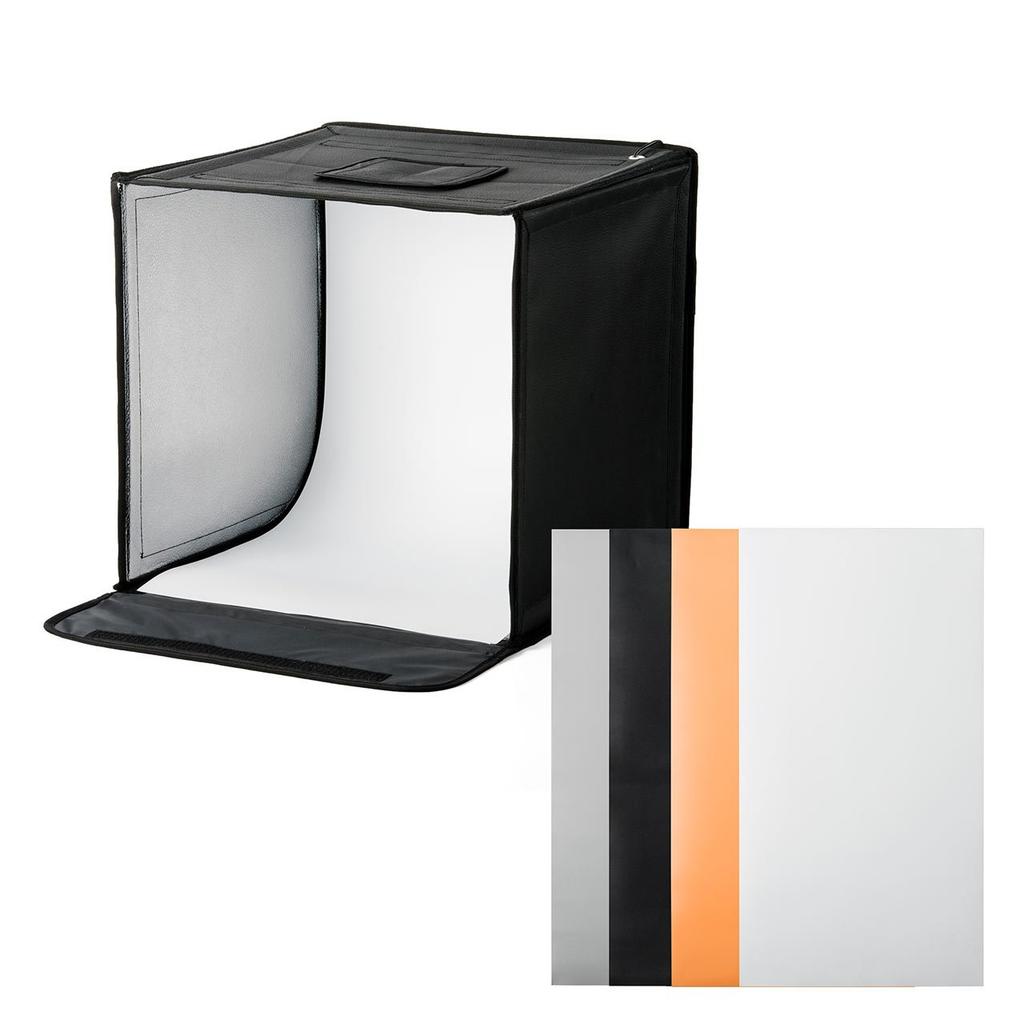 Sanwa Direct 40cm Foldable Photography Box with Light, 4 Color Backgrounds, 1600 Lumens, 200-DG015
