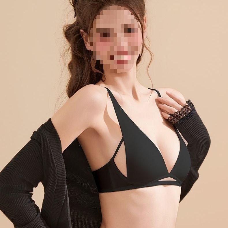 Small Milk Skin Summer Seamless Breathable Rabbit Ear Underwear Women's Micro-gathering No Steel Ring Anti-sagging Breast Bra