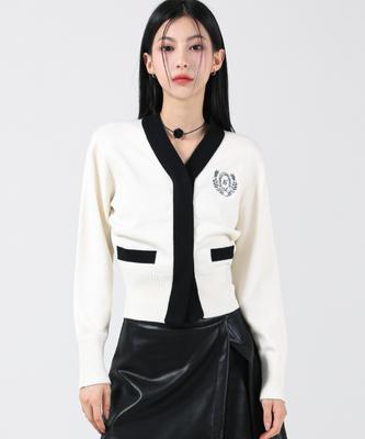 Avandress Savel Hidden Button Cardigan Ivory