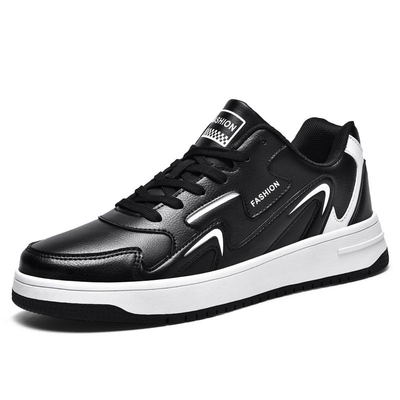 

39-48 Мужская обувь Крупная повседневная спортивная обувь Женская кожаная спортивная обувь крупного размера 48 чёрный/белый