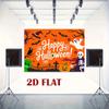 2D Planar Background Banner - Halloween Pumpkin Ghost Pattern Background Fabric, Party Supplies, Photography Background