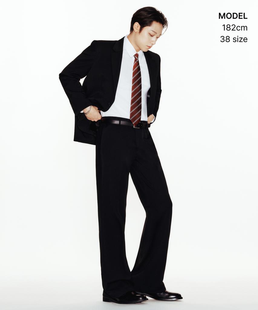 MUSINSA STANDARD Flare Hidden Banding Slacks [Black]