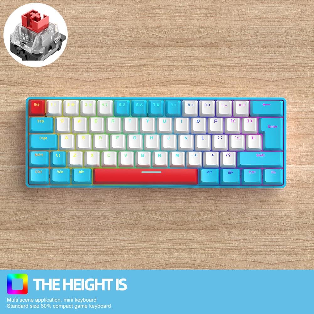 T60 Mechanical Keyboard 100 Keys RGB Backlight Red/Green Switch USB Wired Mechanical Gaming Keyboards Type-C Personalized Keycap