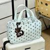 Large Capacity Polka Dot Cosmetic Bag Waterproof Portable Travel Toiletry Organizer for Girls Daily Makeup