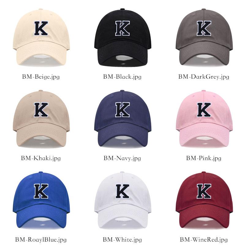 Initials Letters A-Z Embroidery Baseball Cap For Men Women Soft Cotton Fashion Dad Hat Adjustable Wholesale Dropshipping