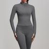 Gray & Blue High Elastic Yoga Suit: Tall Slim Waist & Lifting Buttocks Fitness Set