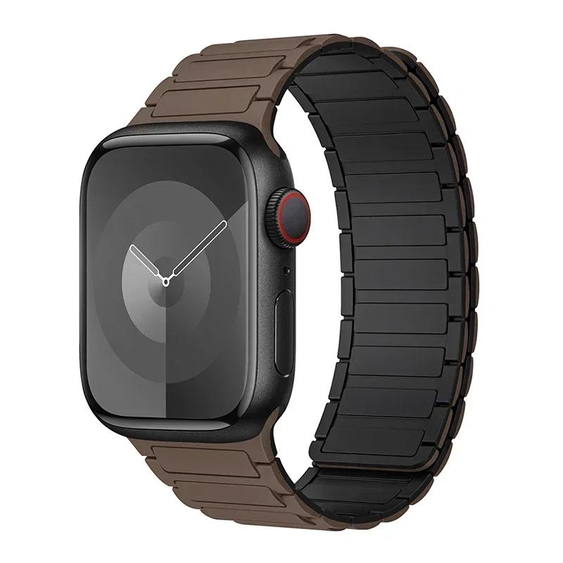 Magnetic Loop for Watch Bands 44mm 40mm 49mm 45mm 41mm 38mm Silicone Bracelet iWatch Series 9 8 7 6 5 4 3 Se ultra 2 strap