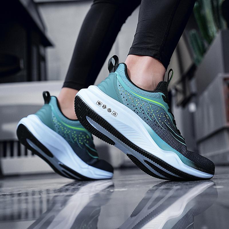 Fashion Men's Running Shoes Full Palm Carbon Plate Sports Shoes Marathon Racing Shock-absorbing Athletics Training Sneakers Mesh Sneaker