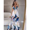 European and American Sexy Dresses for Women Beach Sling Deep V Sexy Seaside Long Dress Deep V Sexy Long Dress