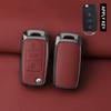 Copritasto in Metallo e Pelle per Chiave Auto per VW Volkswagen Polo Tiguan Passat B5 B6 B7 Golf 4 5 6 MK6 Jetta Lavida Skoda Octavia Seat