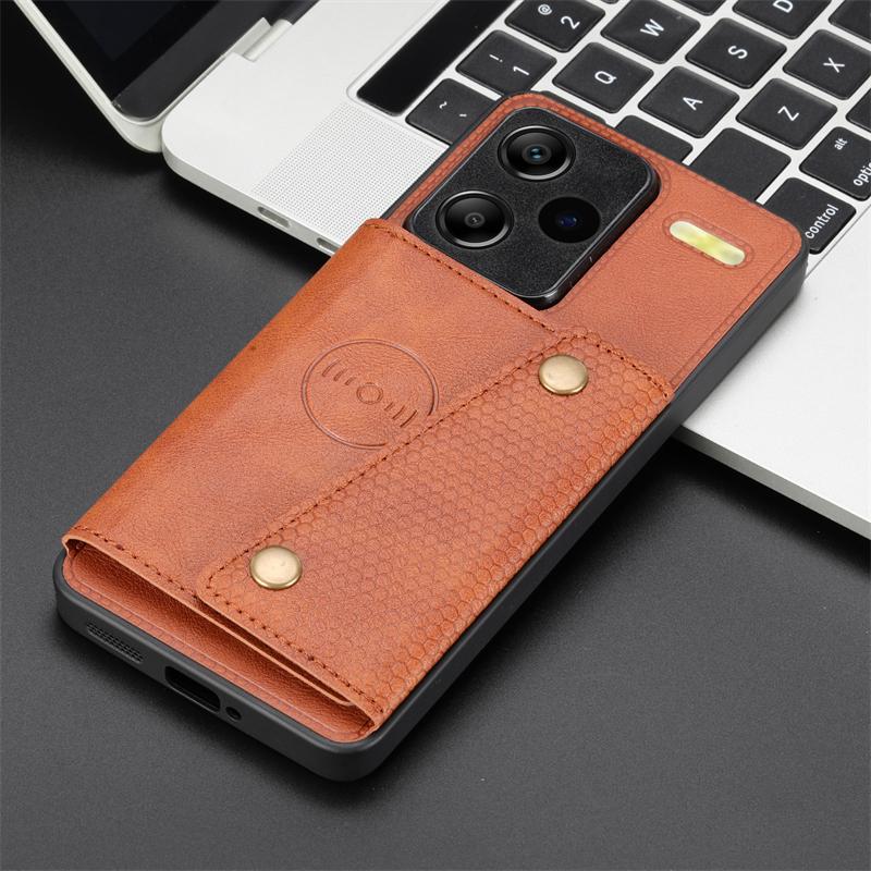 Card Pocket Case For Xiaomi Redmi Note 10 9 8 11 12 13 14 15 Pro Plus 5G 4G 12S 11S 10S 13C Wallet Card Magnet Back Case Cover