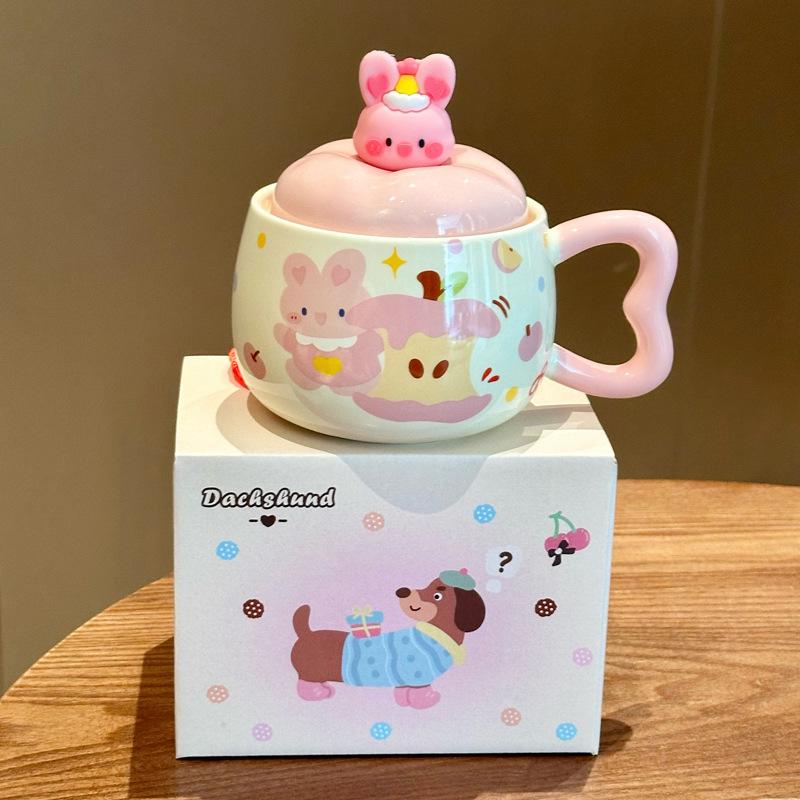 Подарунки друзям на випускний 1 червня Високоякісна Керамічна Чашка з Яблуком та Цуценям Сестрам та Найкращим Подругам Значущі Подарунки