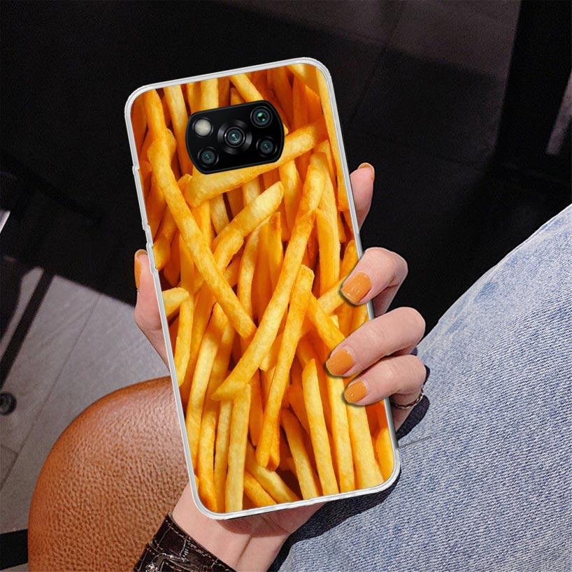 Food French Fries Beer Cheese Phnoe Case for Xiaomi Poco X5 X6 X7 Pro X4 Gt F7 Ultra M8 M7 Redmi 15C 15 13C 13 12C 12 Unique Cov